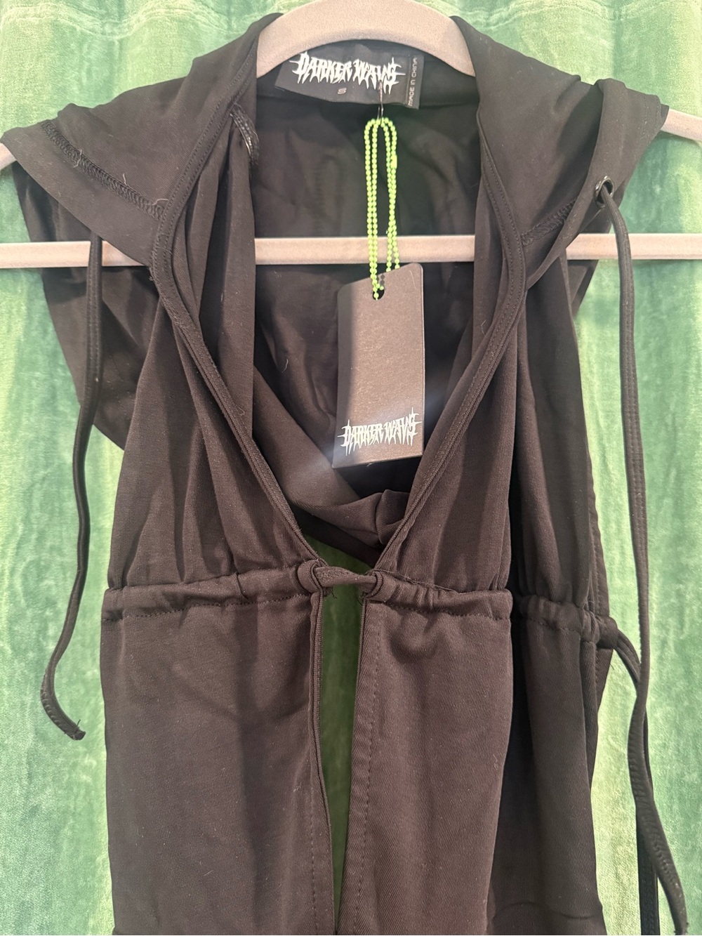 NWT Darker Wavs Black Hooded Flare Jumpsuit - Picture 3 of 4